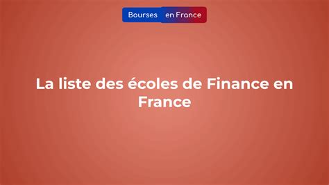 Écoles de finance en France