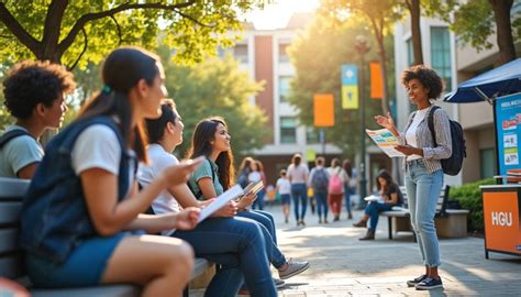 Étudiants sur un campus américain