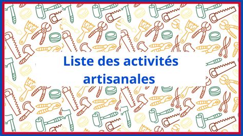 Activités Artisanales Auto-Entrepreneur