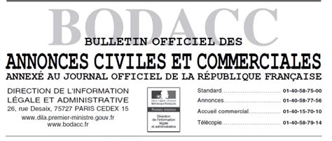 Annonces légales BODACC