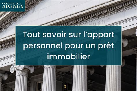 Apport personnel prêt immobilier