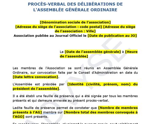 Assemblée Générale Ordinaire