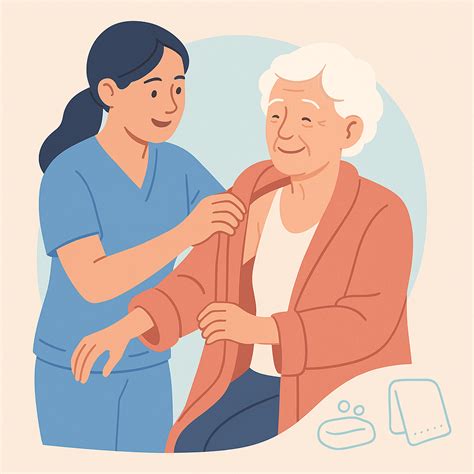 Auxiliaire de vie aidant une personne âgée