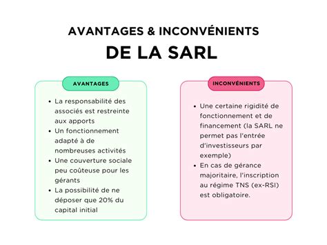 Avantages et inconvénients d'une SARL