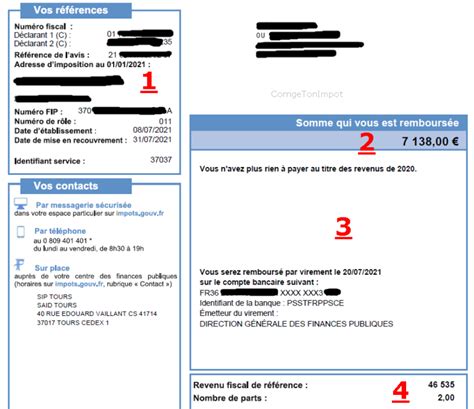 Avis d'impôt sur le revenu