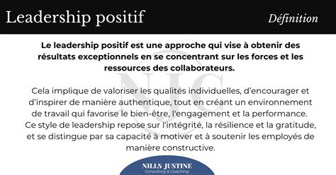 Bénéfices du Leadership Positif