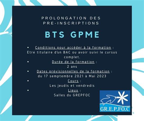 BTS GPME Préparation