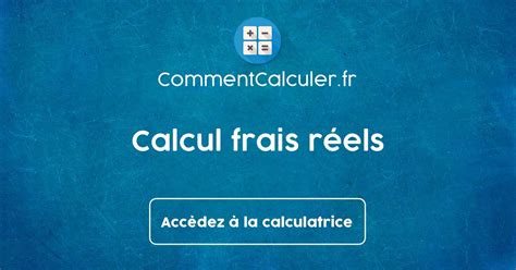 Calcul des frais réels