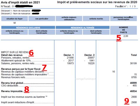 Calcul des parts d'impôts pour les veufs