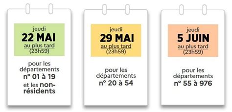 Calendrier de la déclaration d'impôts