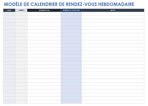 Calendrier de rendez-vous