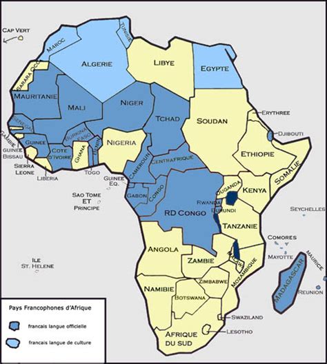 Carte Afrique francophone
