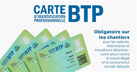 Carte BTP : Identification professionnelle des salariés du BTP