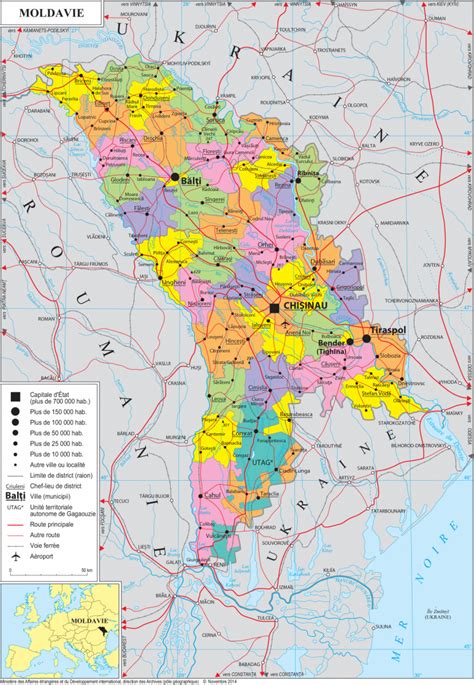 Carte administrative de la Moldavie