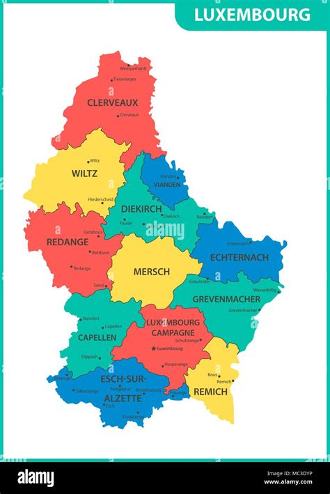 Carte administrative du Luxembourg