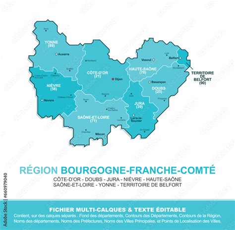 Carte démographique de Bourgogne-Franche-Comté