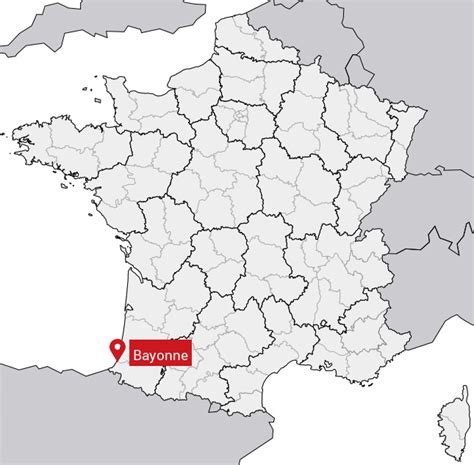 Carte de Bayonne en France