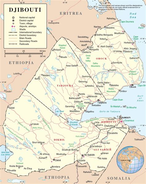 Carte de Djibouti