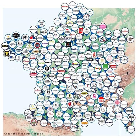 Carte de France avec les entreprises du secteur de la restauration