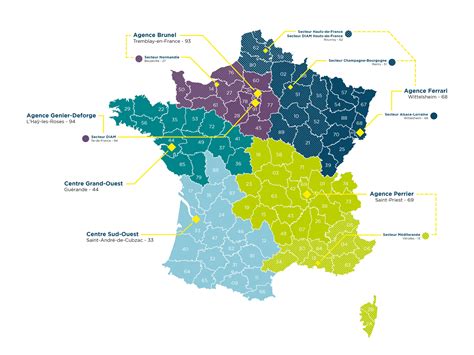 Carte de France avec les implantations de la DGFiP