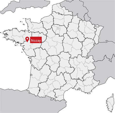 Carte de France avec localisation de Nozay