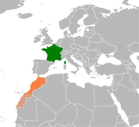 Carte de France et du Maroc