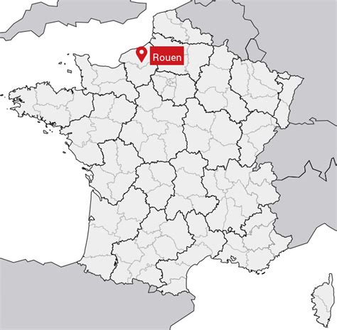 Carte de Rouen en France