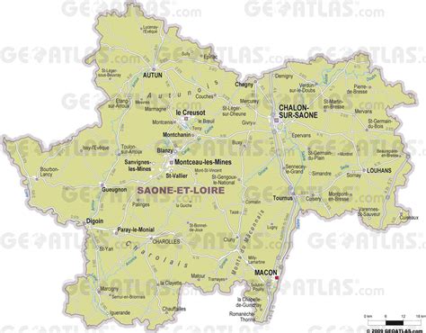 Carte de Saône-et-Loire
