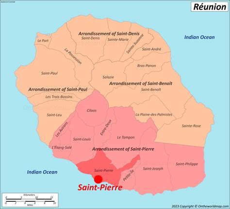 Carte de Saint-Pierre, Réunion