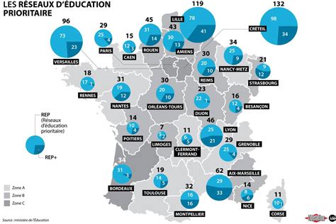 Carte de l'éducation prioritaire en France