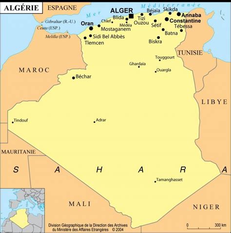 Carte de l'Algérie