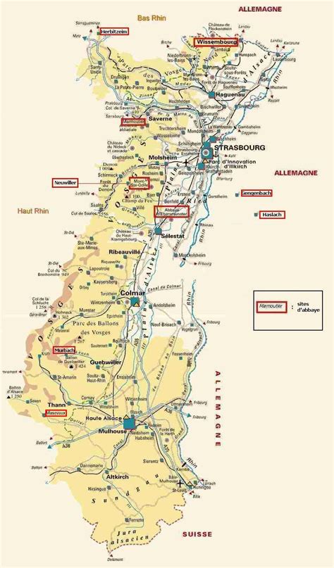 Carte de l'Alsace-Moselle