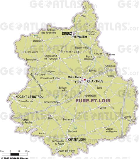 Carte de l'Eure-et-Loir en France