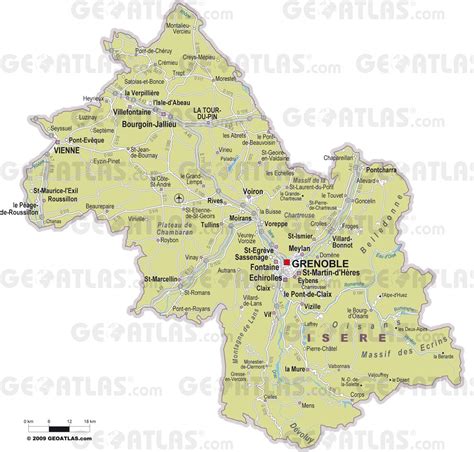 Carte de l'Isère