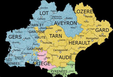 Carte de l'Occitanie