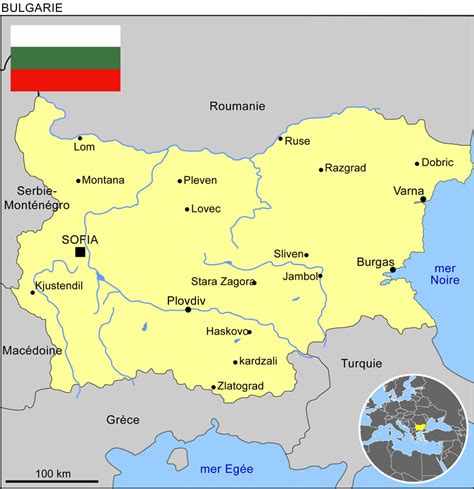 Carte de la Bulgarie dans l'UE