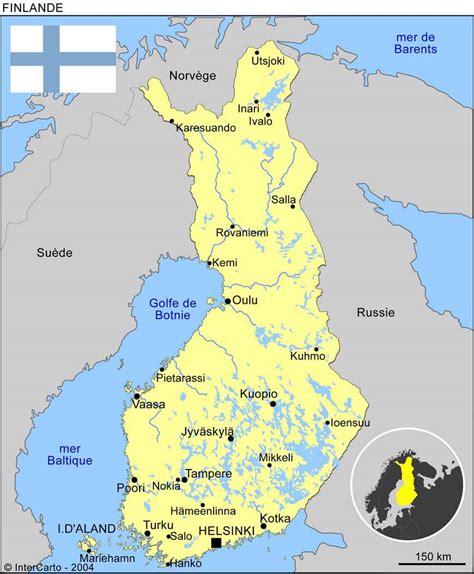 Carte de la Finlande