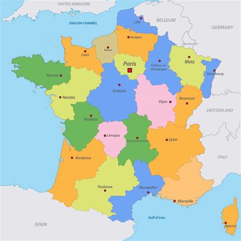 Carte de la France en Europe