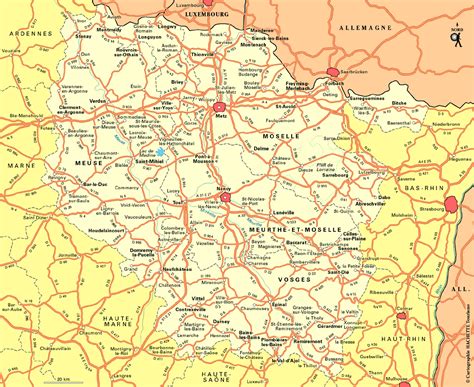 Carte de la Lorraine