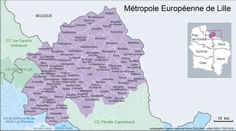 Carte de la Métropole de Lille