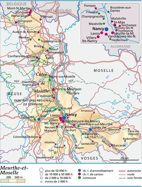 Carte de la Meurthe-et-Moselle