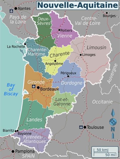 Carte de la Région Nouvelle-Aquitaine