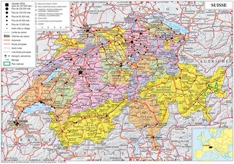 Carte de la Suisse Romande
