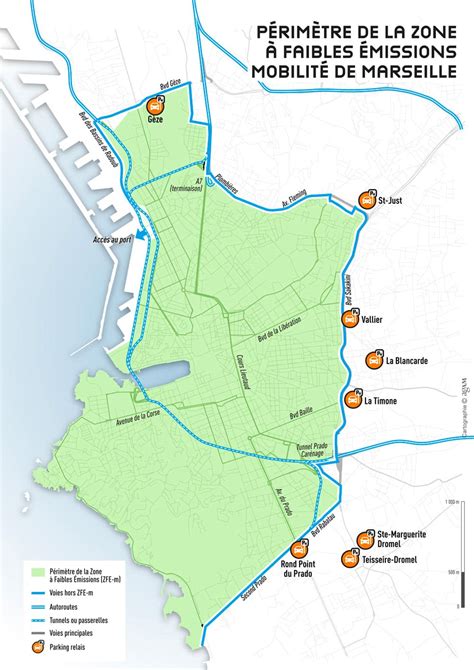 Carte de la ZFE de Marseille