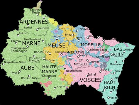 Carte de la région Grand Est