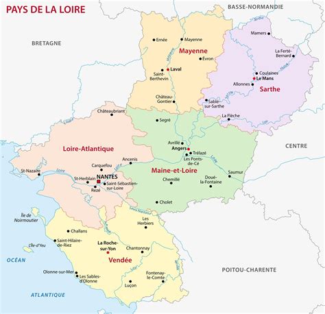 Carte de la région Pays de la Loire