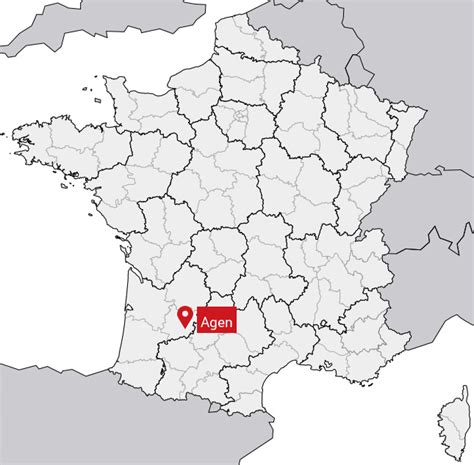 Carte de la situation d'Agen en France