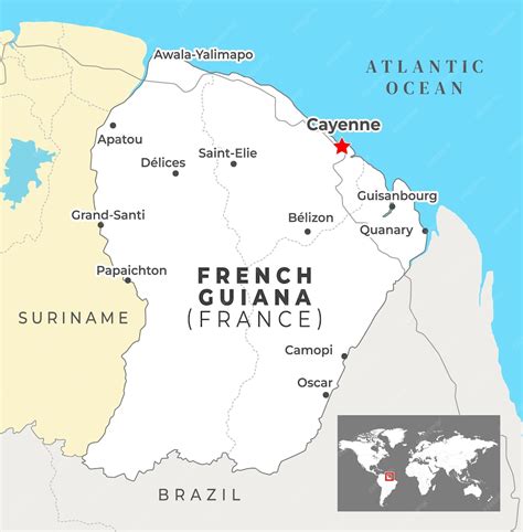 Carte de localisation de Cayenne en Guyane