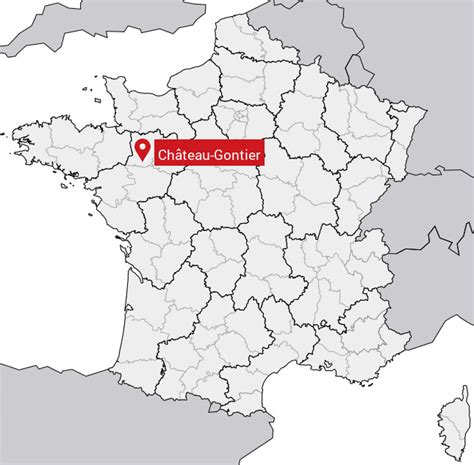 Carte de localisation de Château-Gontier en Mayenne