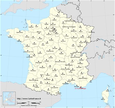 Carte de localisation de Six-Fours-les-Plages en France